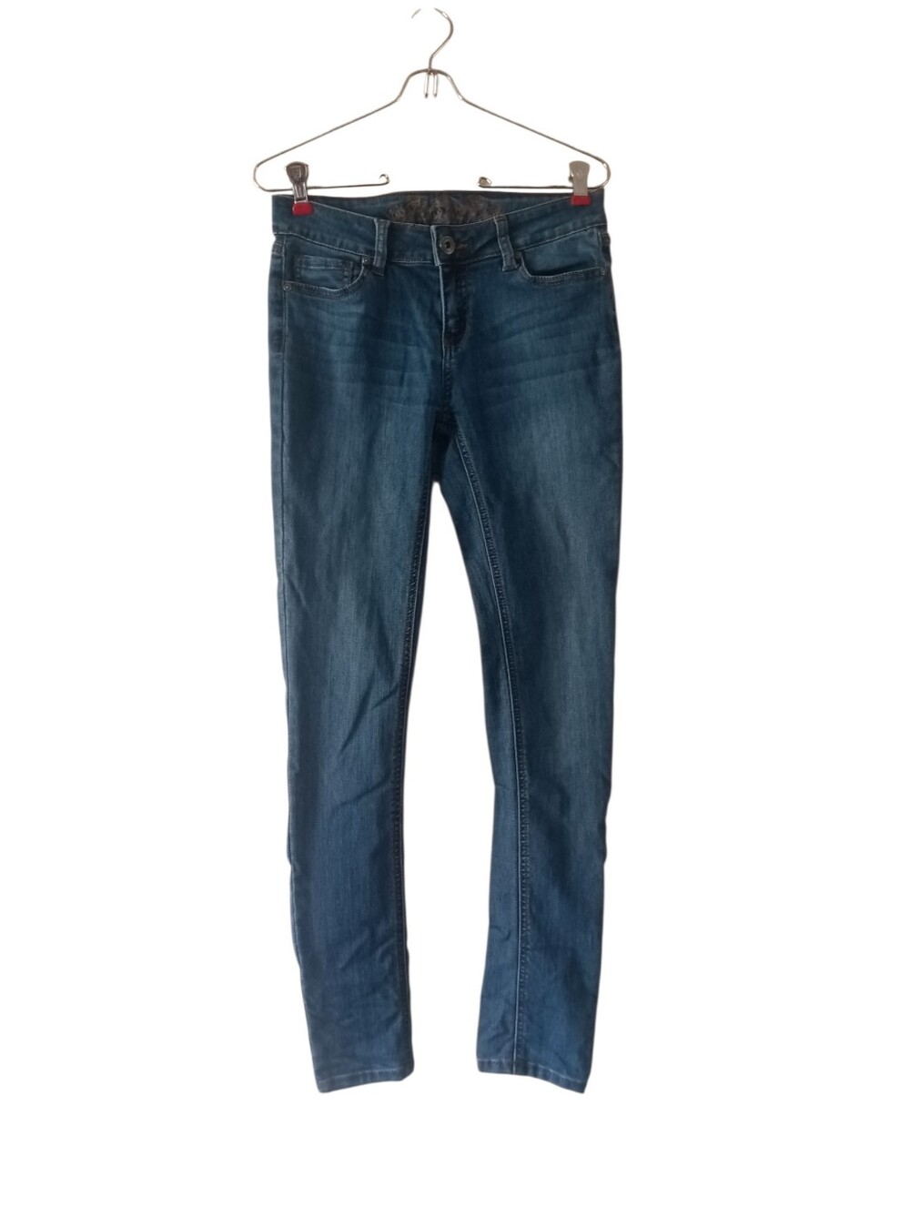 Wax Mid-Rise Stretch Skinny Blue Jeans Size 7 EUC